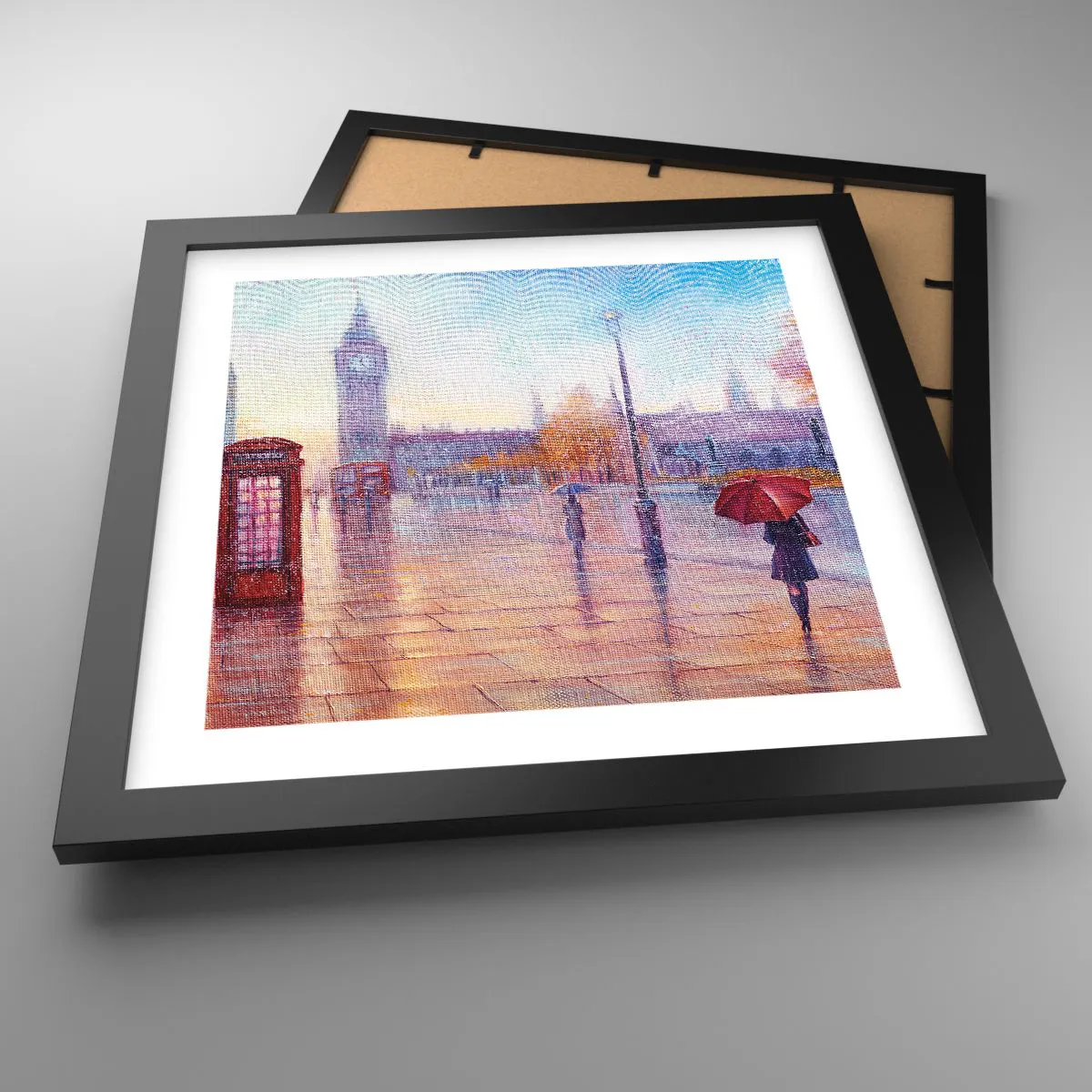Plakat i sort ramme - En efterårsdag i London - 30x30 cm
