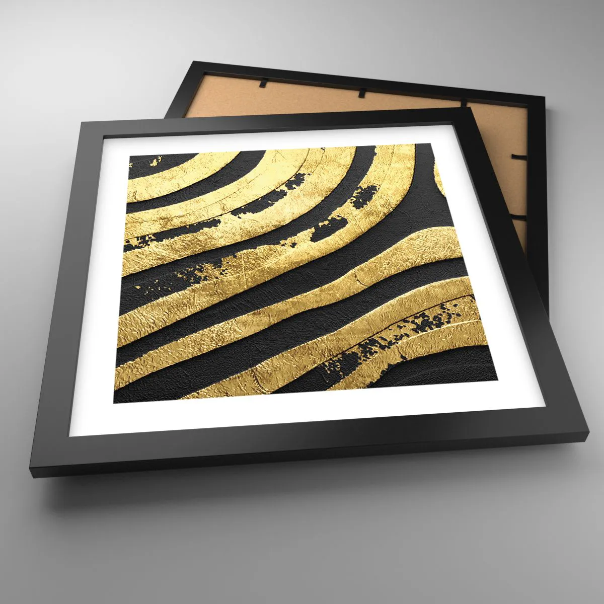 Pôster com moldura preta - Tudo flui - 30x30 cm