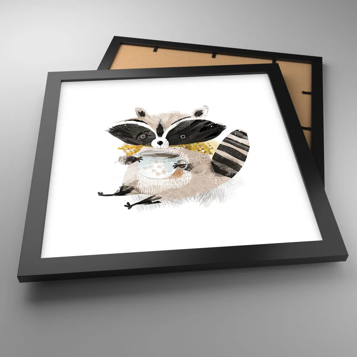 Plakat w czarnej ramie - Mój przyjaciel szop - 30x30 cm