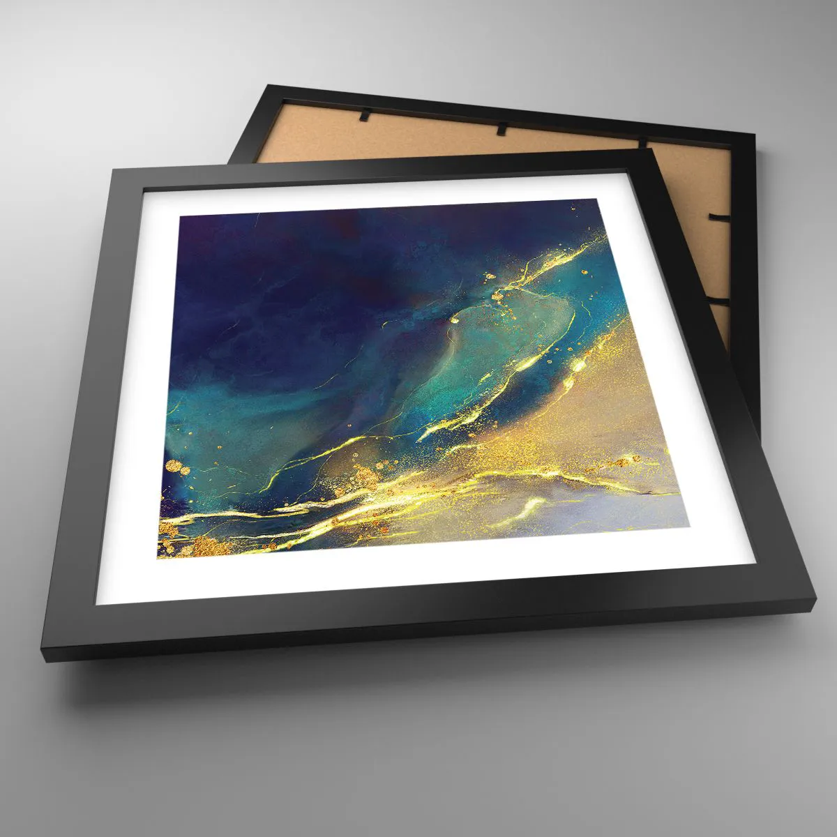 Plakat i sort ramme - Gylden marsk - 30x30 cm