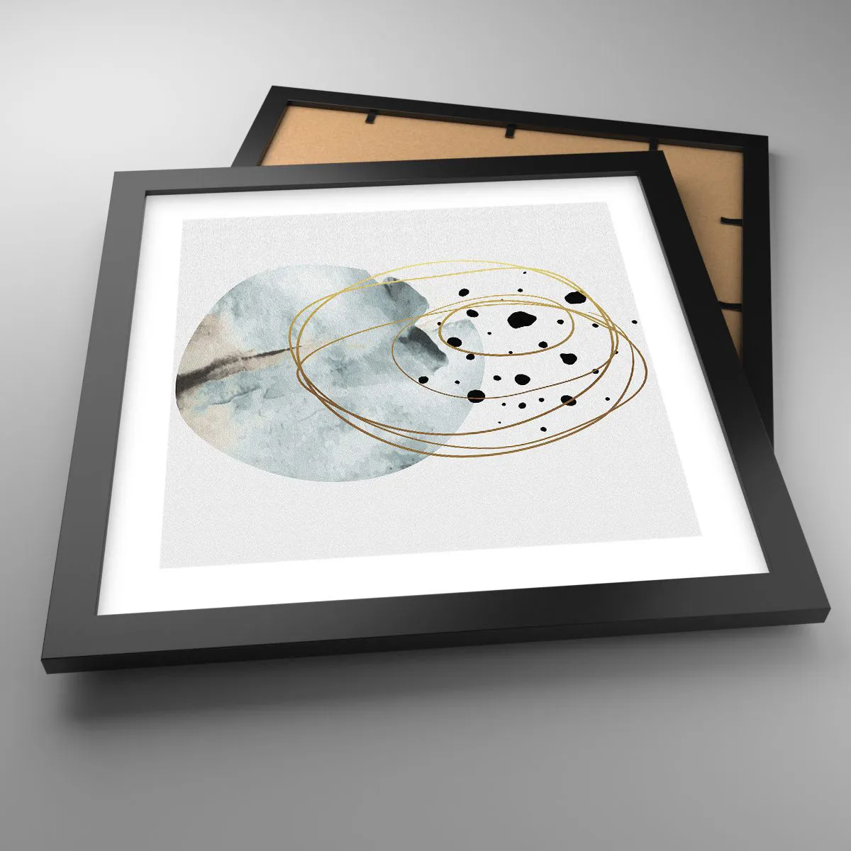 Poster in black frame - In the Embrace of Space - 30x30 cm