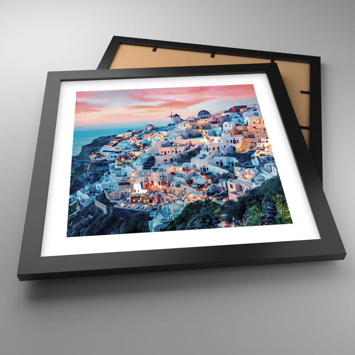 Plakat i sort ramme - Din store græske ferie - 30x30 cm