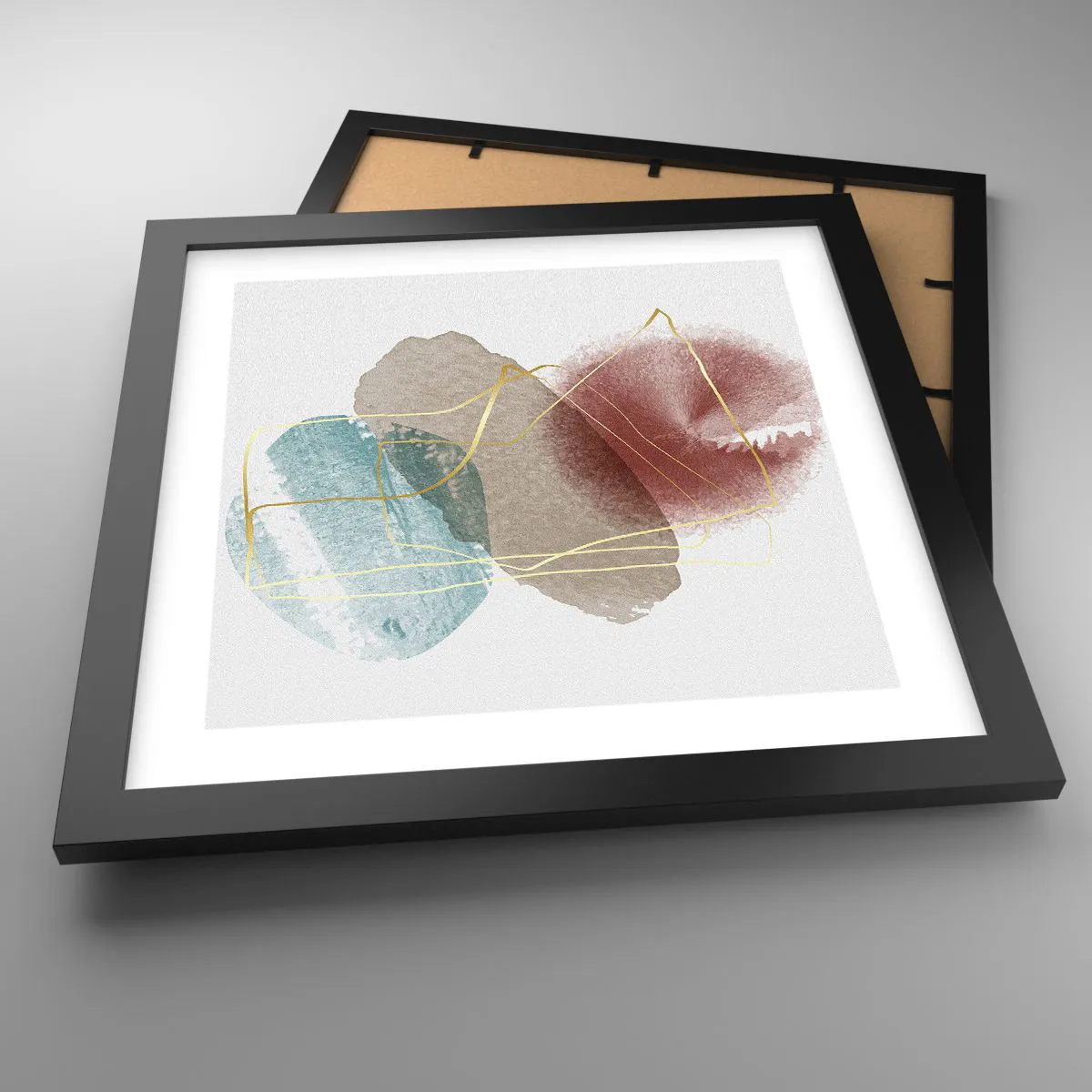 Poster in einem schwarzem Rahmen - Korallen des Weltraums - 30x30 cm