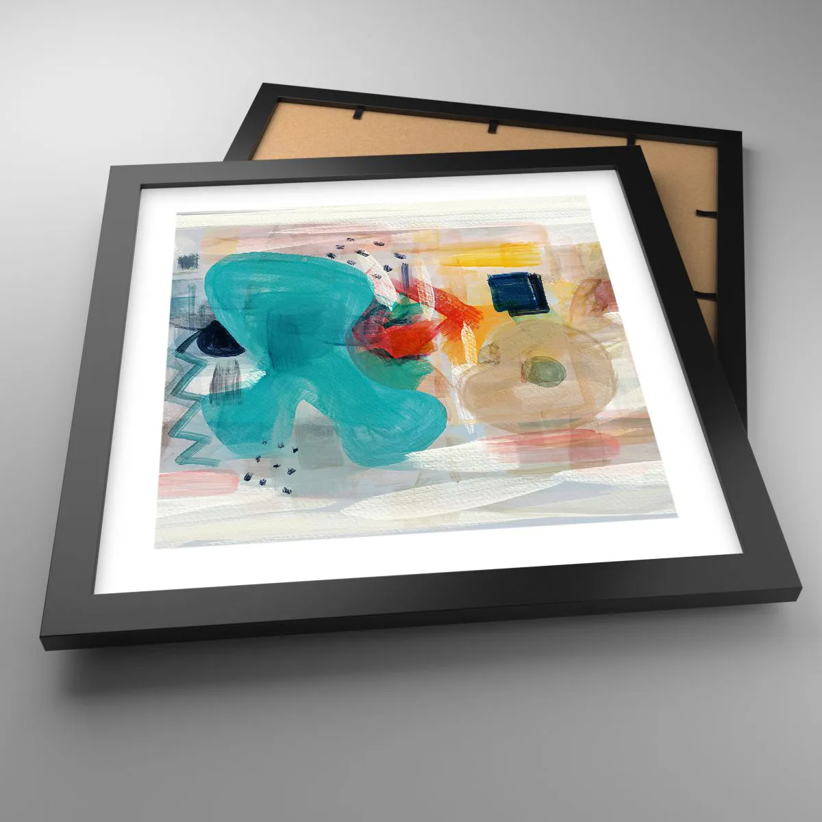 Poster in cornice nera - Il gioco dei colori - 30x30 cm