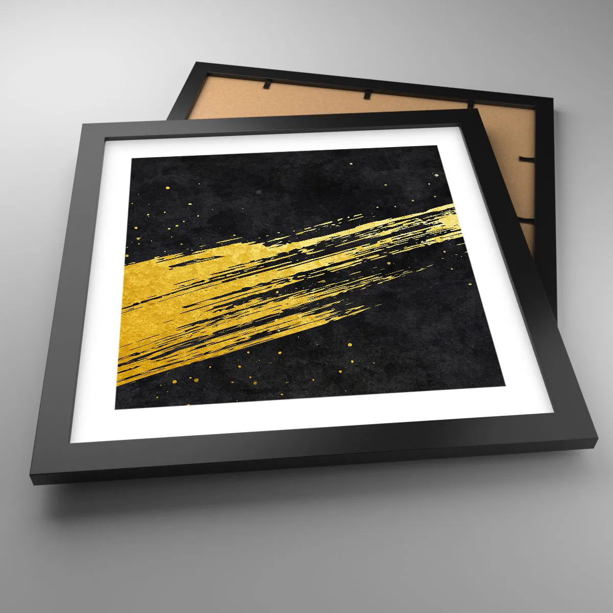 Plakat i sort ramme - Hop ind i hyperrummet - 30x30 cm