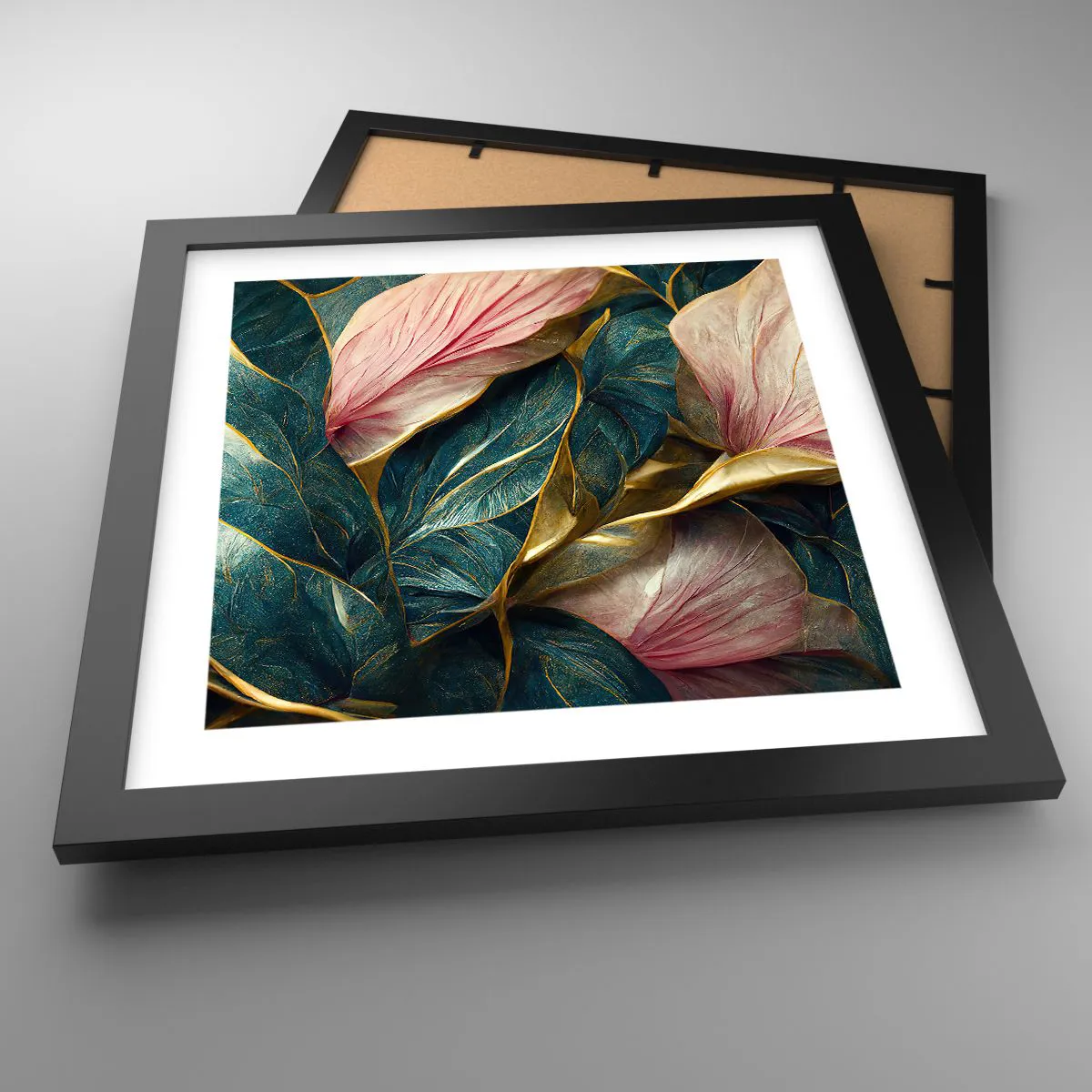 Poster in einem schwarzem Rahmen - Natürliche Eleganz und Stil - 30x30 cm