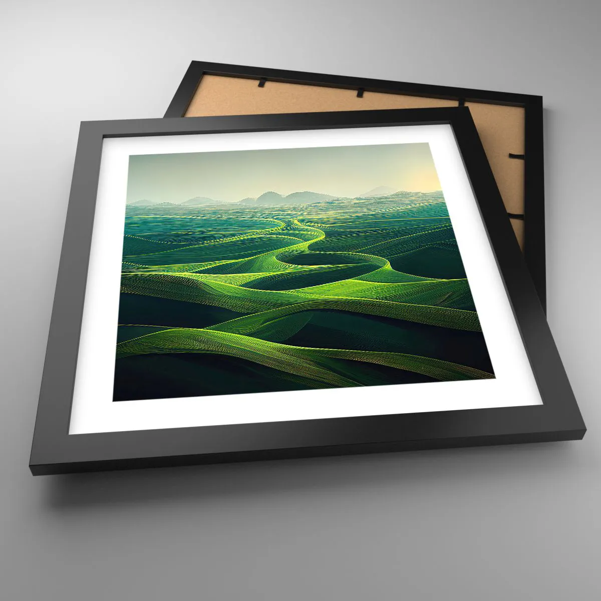 Plakát v černém rámu - V zelených údolích - 30x30 cm