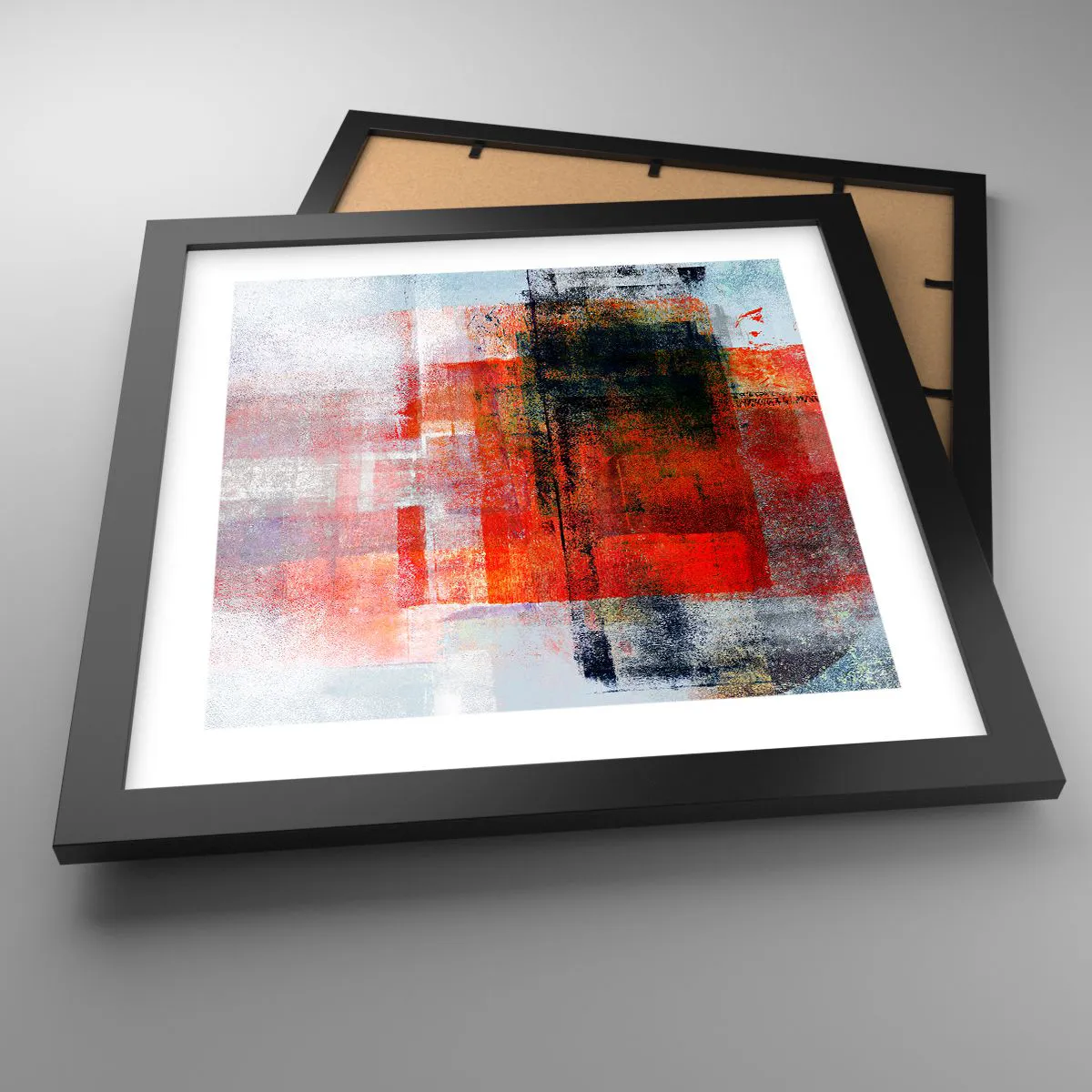 Poster in black frame - Glowing Composition - 30x30 cm