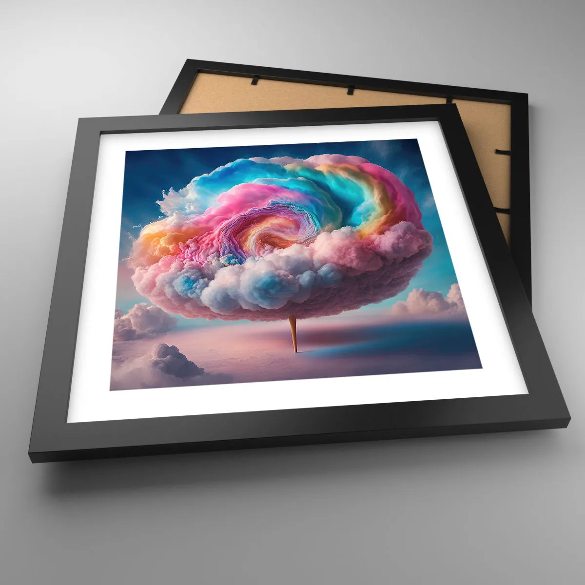 Poster in einem schwarzem Rahmen - Traum von einem Vergnügungspark - 30x30 cm