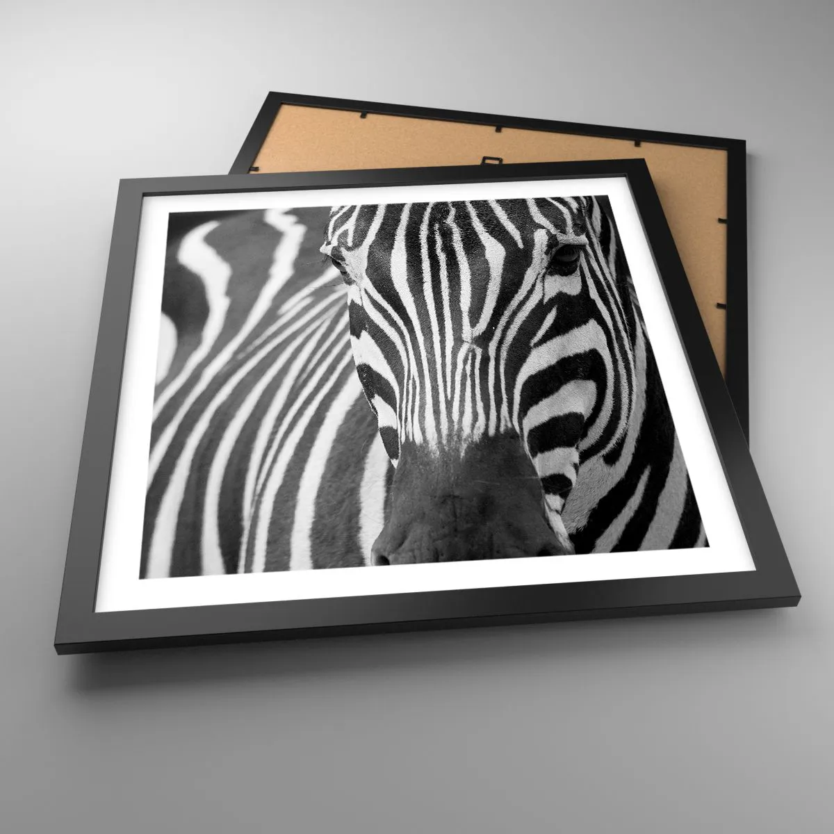 Affiche dans un cadre noir - Poster - Le monde est noir et blanc - 40x40 cm