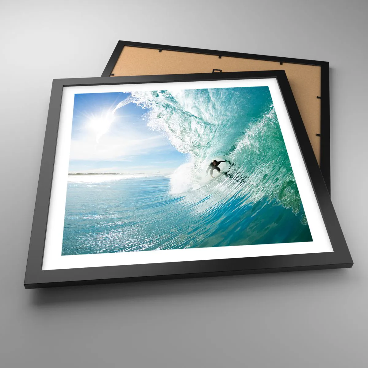 Plakat i sort ramme - Altid på bølgen - 40x40 cm
