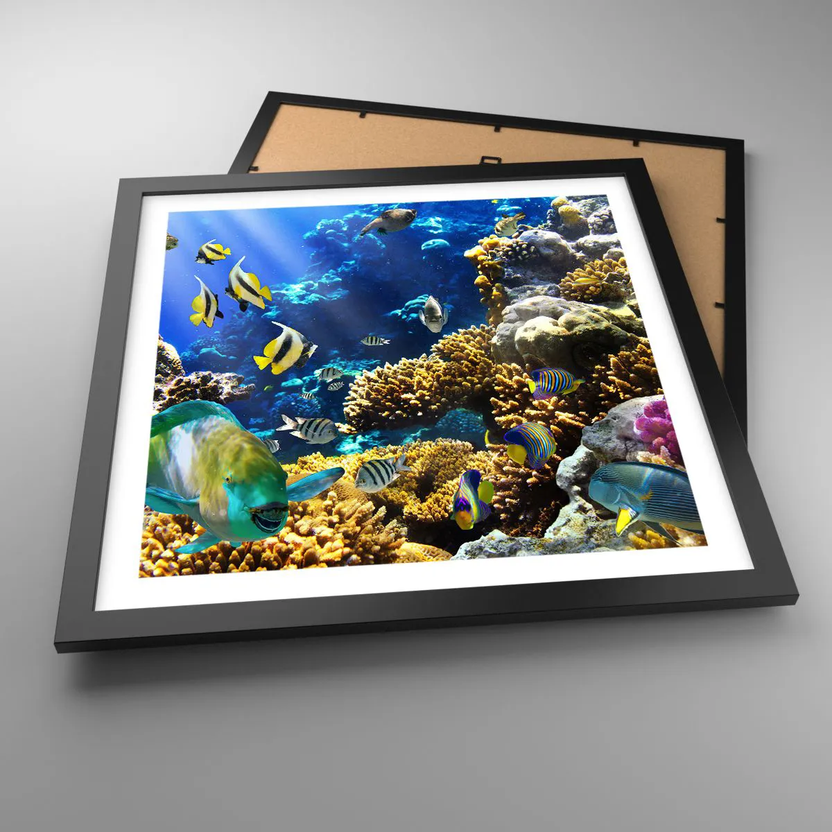 Poster in cornice nera - Traffico intenso sulla via delle vacanze - 40x40 cm