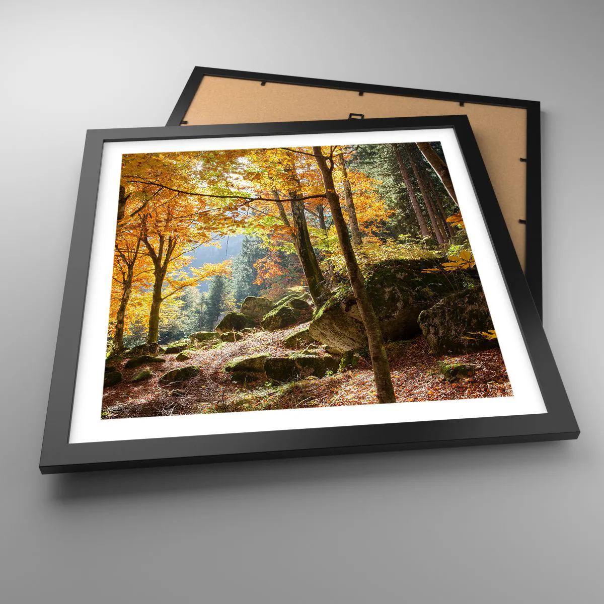 Plakat i sort ramme - Tid til at slappe af - 40x40 cm