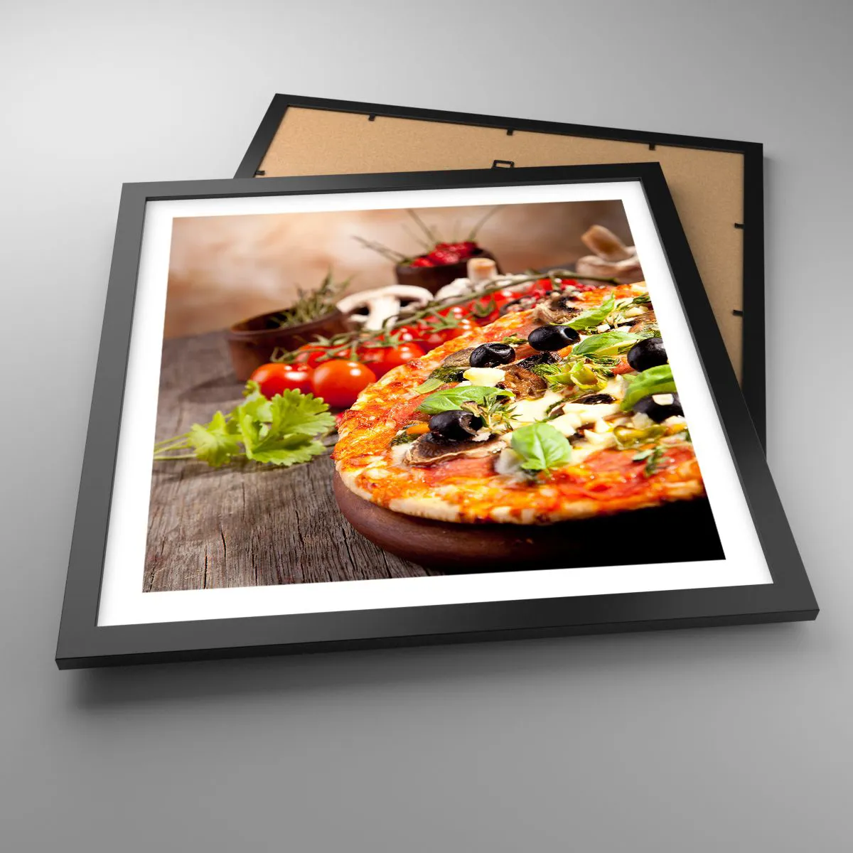 Póster en marco negro - De ingredientes puros - 40x40 cm