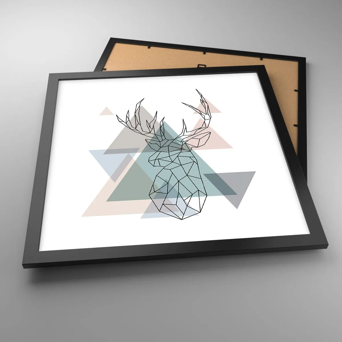 Poster in black frame - In a Geometrical Forest - 40x40 cm