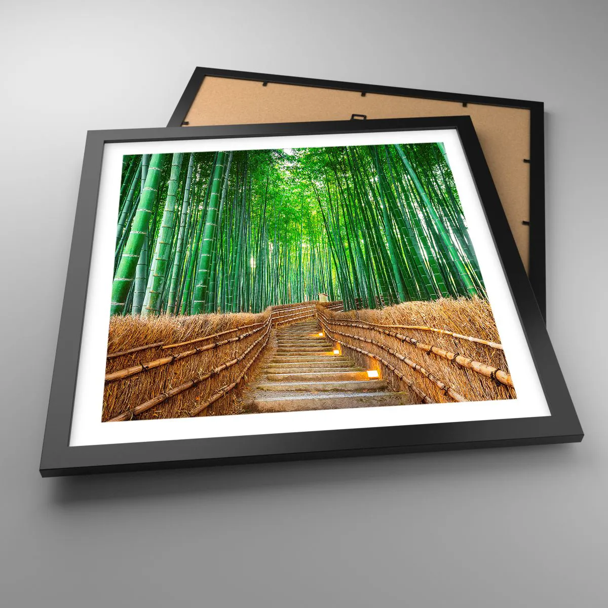 Poster in einem schwarzem Rahmen - Die Essenz der asiatischen Natur - 40x40 cm