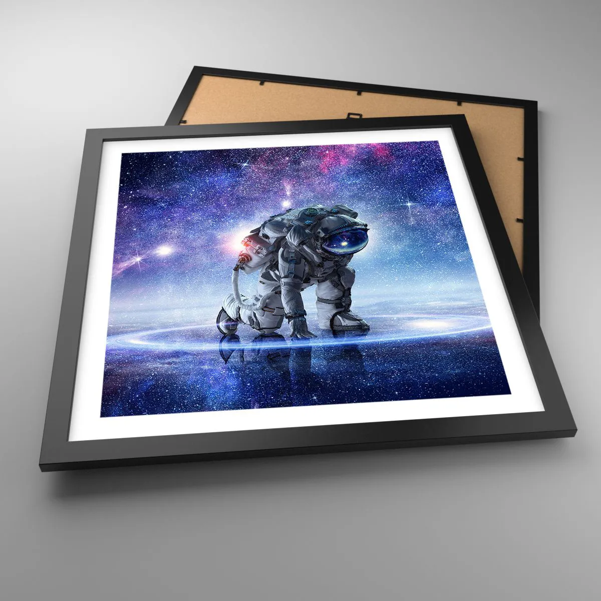 Plakat i sort ramme - Den stjerneklare himmel over mig - 40x40 cm