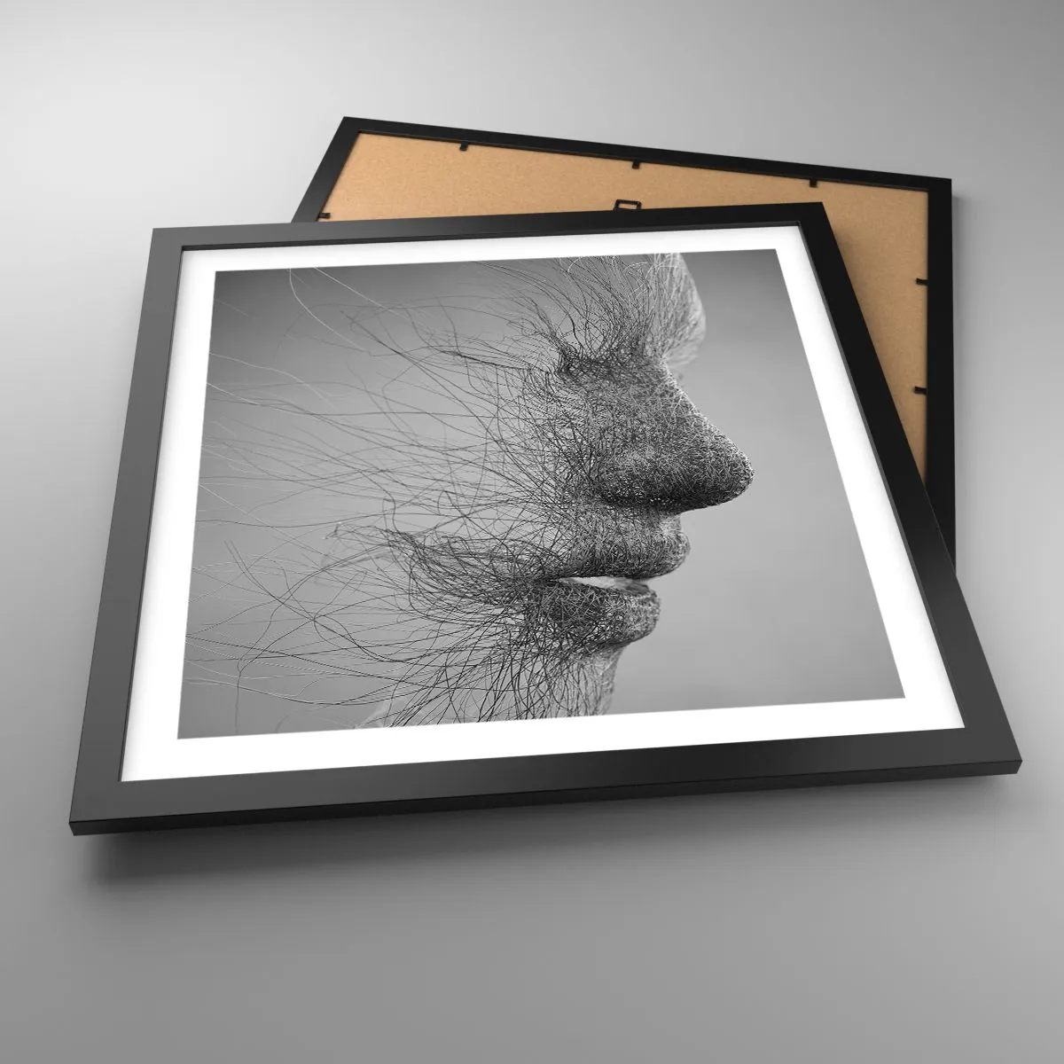 Affiche dans un cadre noir - Poster - L'esprit du vent - 40x40 cm