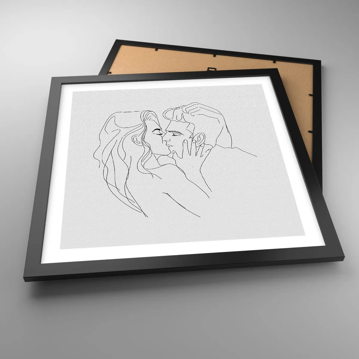 Poster in einem schwarzem Rahmen - Dieselbe Linie - 40x40 cm