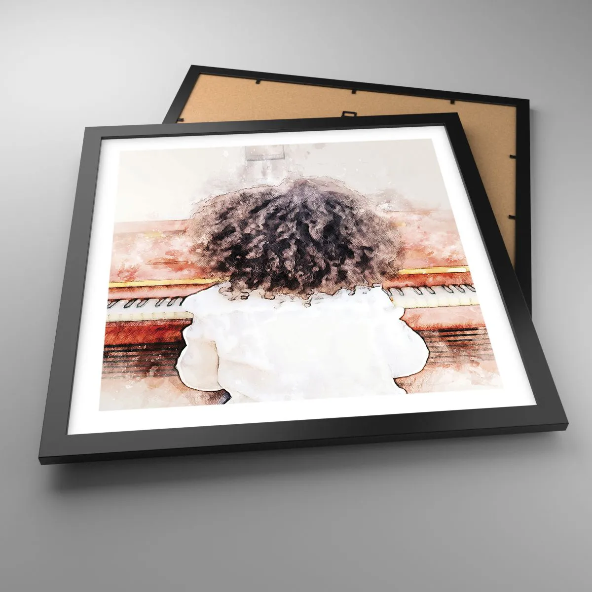 Affiche dans un cadre noir - Poster - Dans un nouveau monde - 40x40 cm