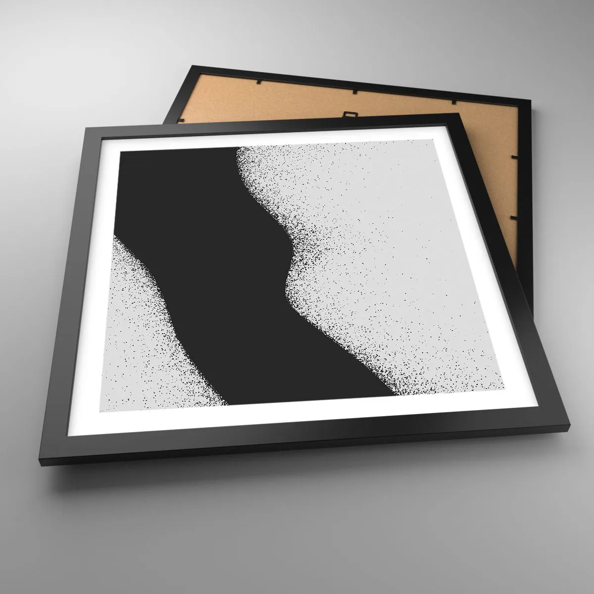 Affiche dans un cadre noir - Poster - Équilibre fluide - 40x40 cm
