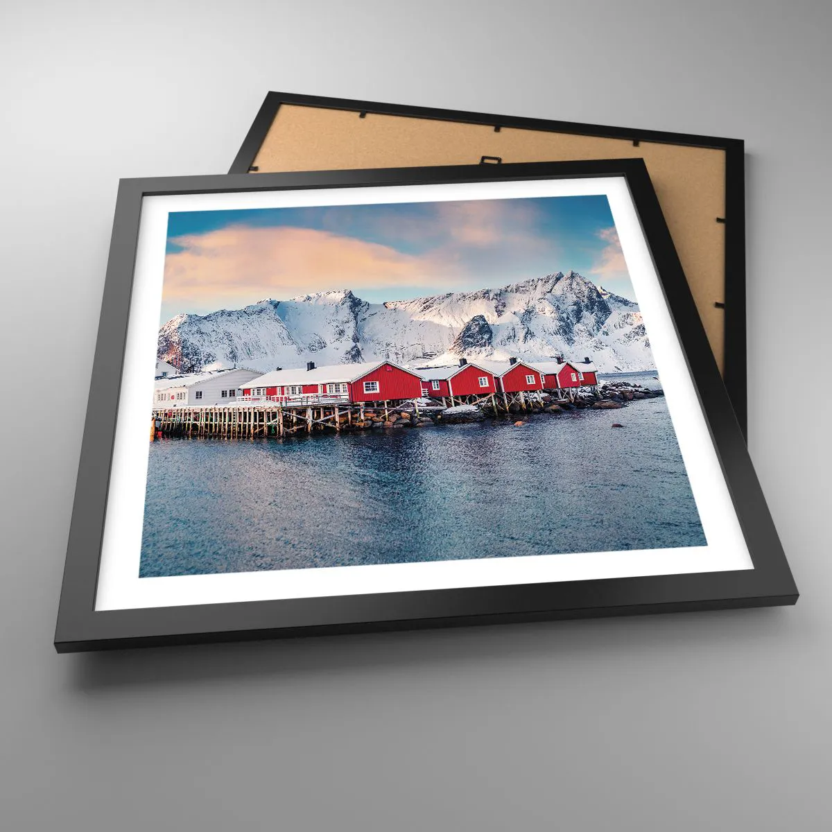 Affiche dans un cadre noir - Poster - Retraite dans le nord - 40x40 cm