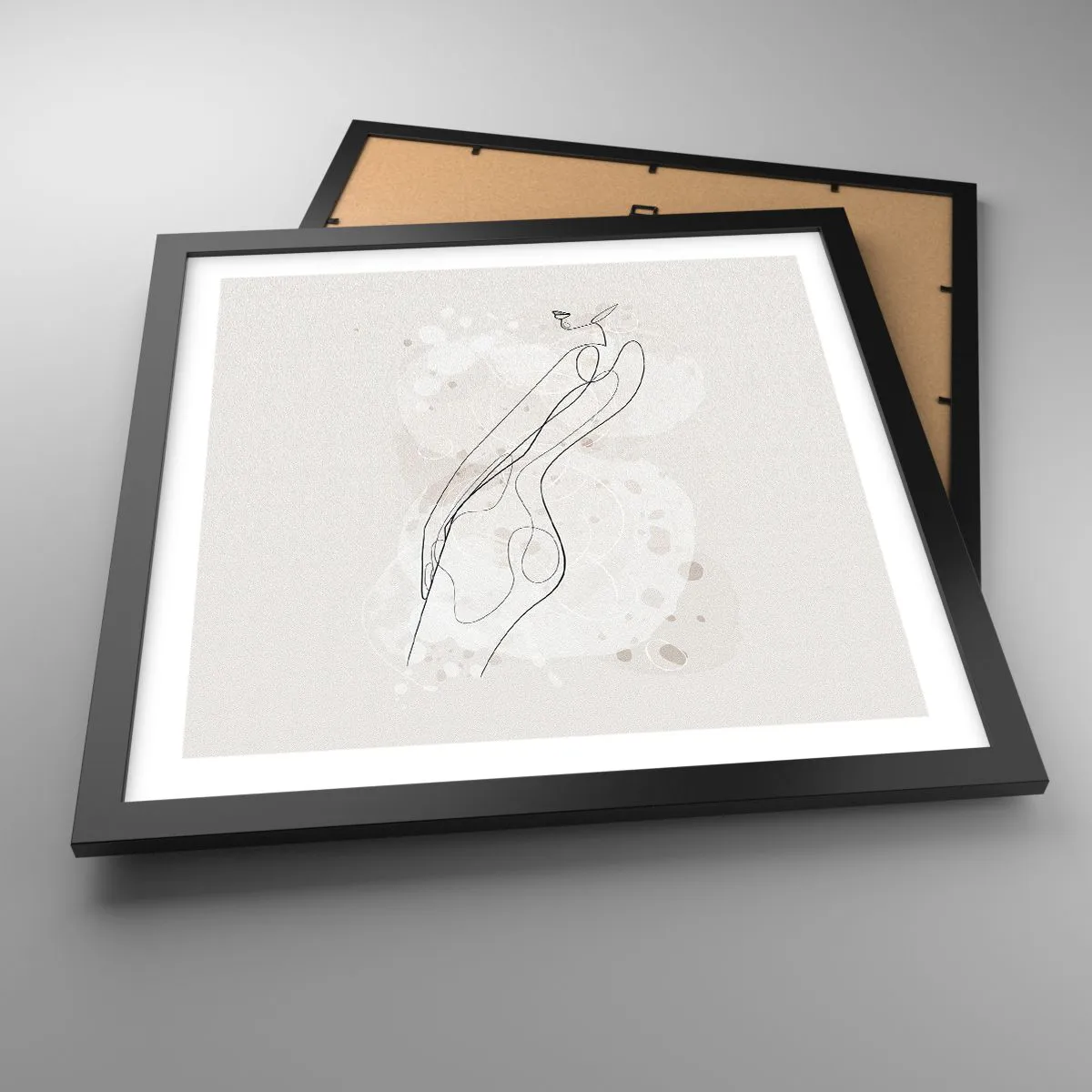 Affiche dans un cadre noir - Poster - Trompe l'oeil - 40x40 cm