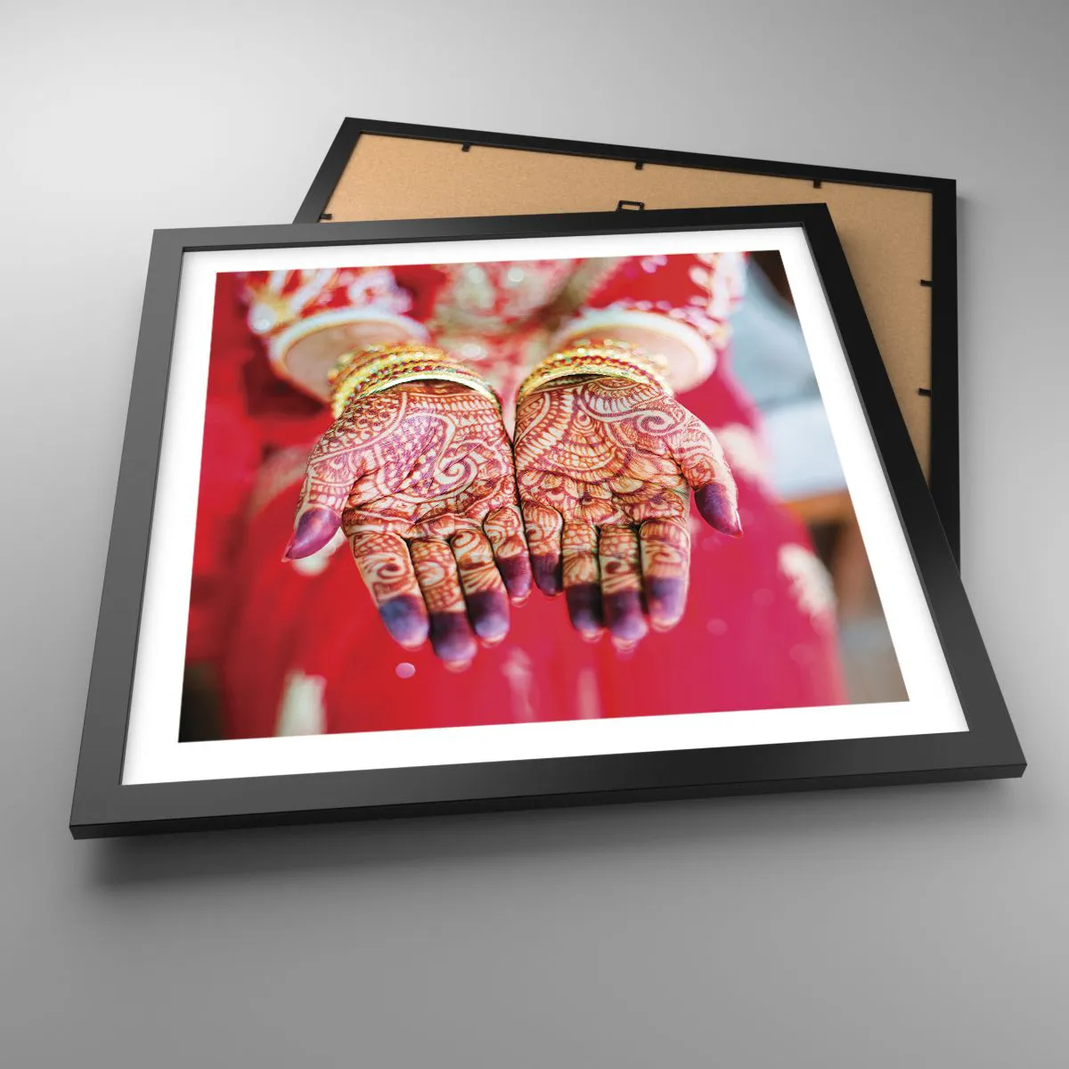 Poster in einem schwarzem Rahmen - Bereit, das Glück zu fangen? - 40x40 cm