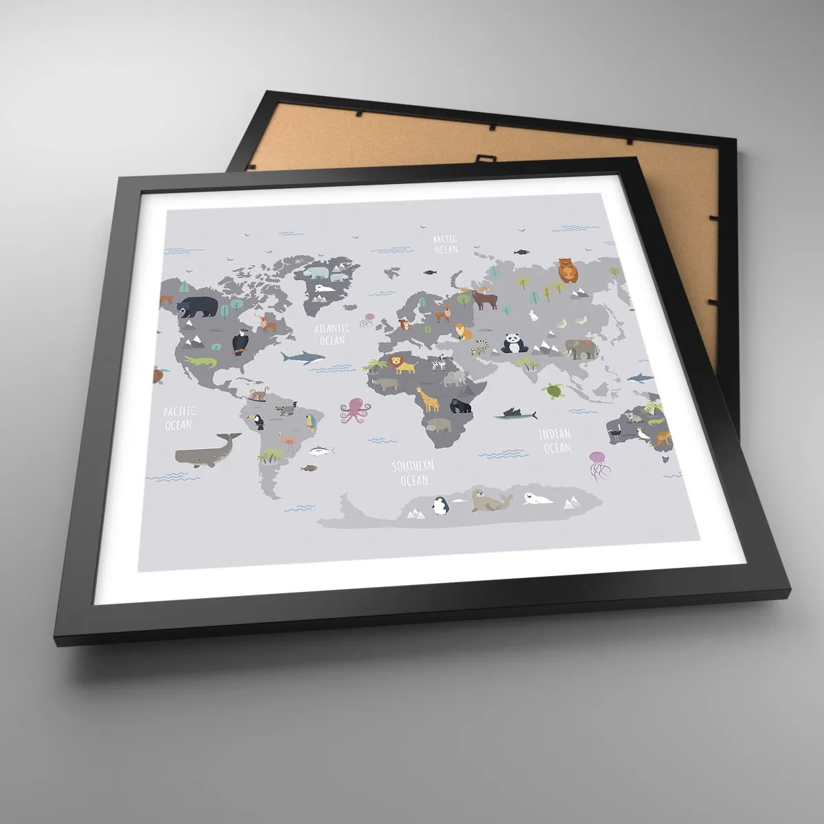 Poster in cornice nera - Dimmi di dove sei... - 40x40 cm