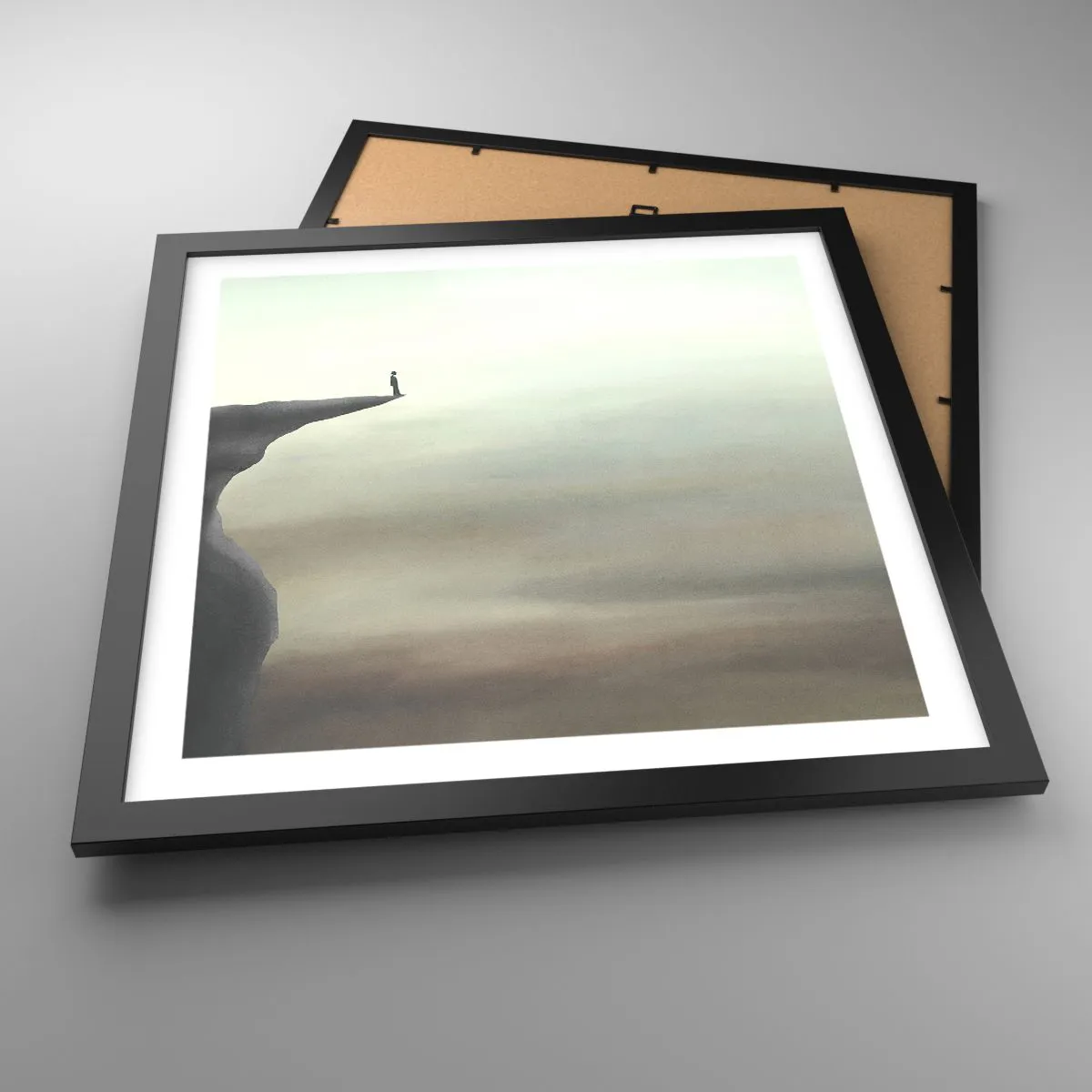 Affiche dans un cadre noir - Poster - Tout en haut, bien entendu! - 40x40 cm