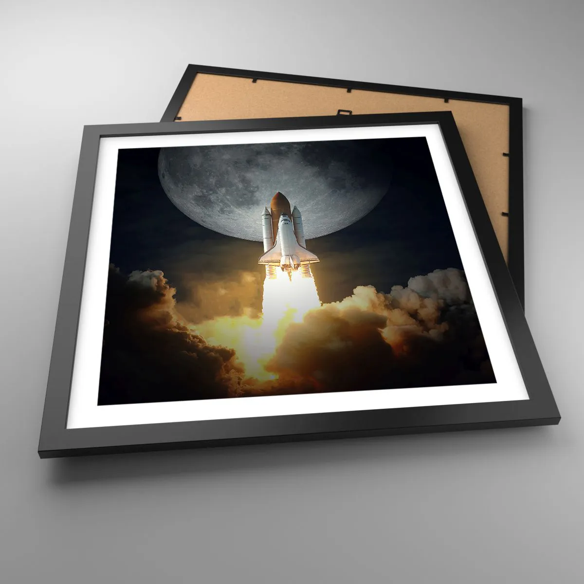 Plakat i sort ramme - Begyndelsen på et overjordisk eventyr - 40x40 cm