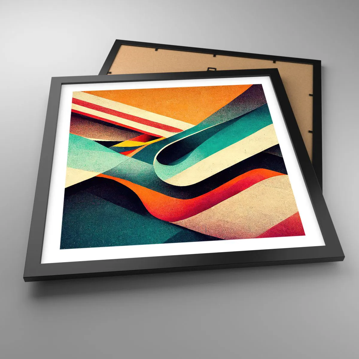 Poszter fehér keretben - Intenzív kompozíció - 40x40 cm