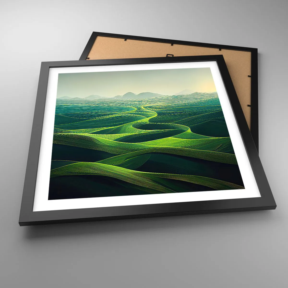 Poszter fehér keretben - Zöld völgyekben - 40x40 cm
