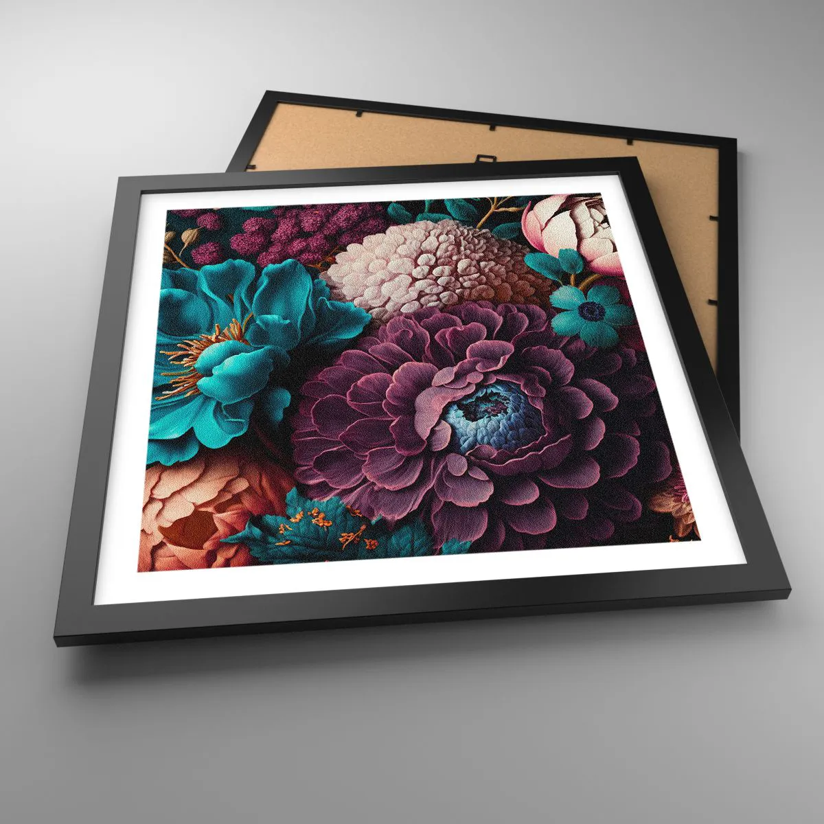 Affiche dans un cadre noir - Poster - La nature en abondance - 40x40 cm