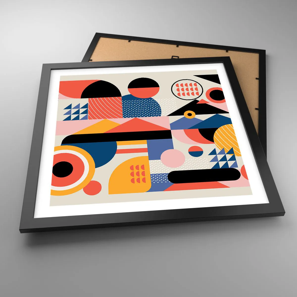 Plakat i sort ramme - Komposition: Leg - 40x40 cm