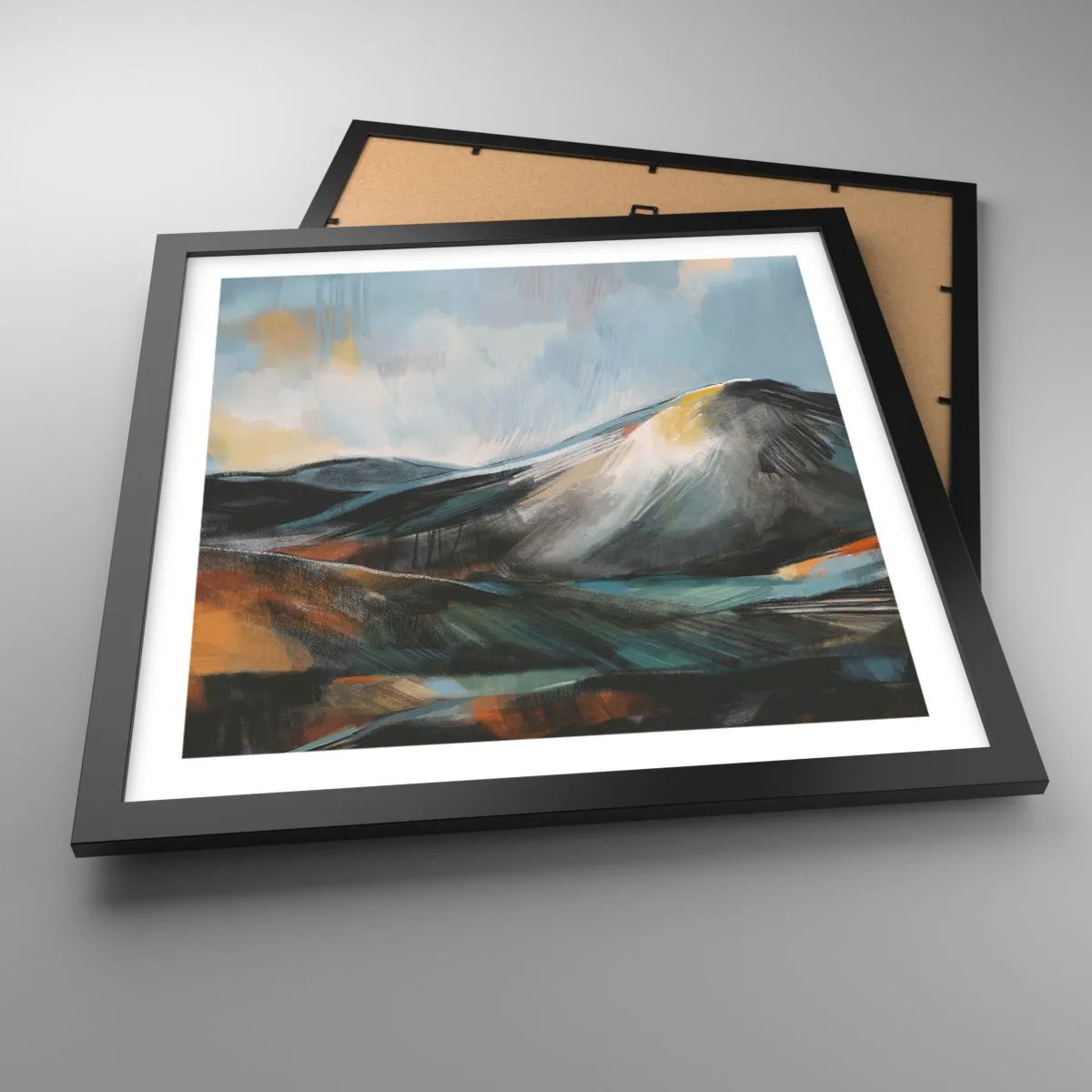 Plakat i sort ramme - Rå og smuk - 40x40 cm