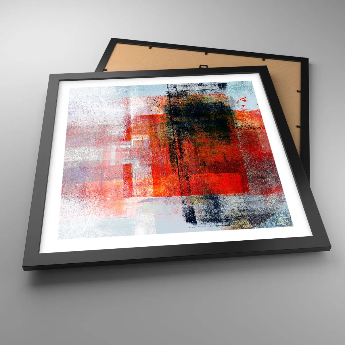 Poster in een zwarte lijst - Een gloeiende compositie - 40x40 cm