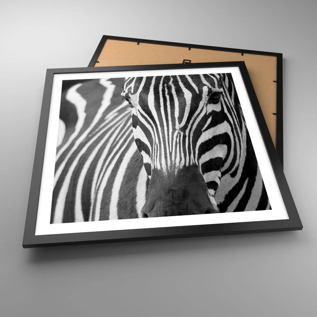 Affiche dans un cadre noir - Poster - Le monde est noir et blanc - 50x50 cm