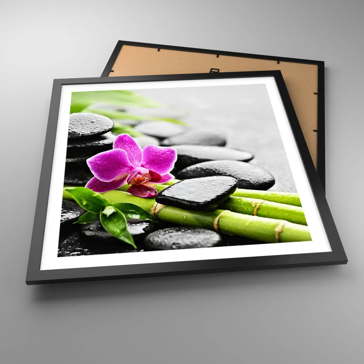 Affiche dans un cadre noir - Poster - Dans un équilibre de calme - 50x50 cm