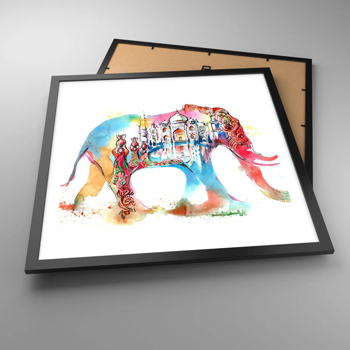 Affiche dans un cadre noir - Poster - Inde - l'aura de l'amour - 50x50 cm