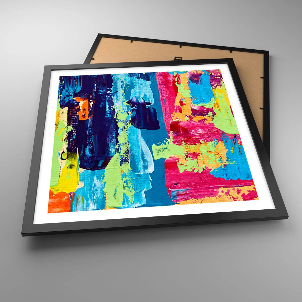 Plakat w czarnej ramie - Życie jest piękne! - 50x50 cm