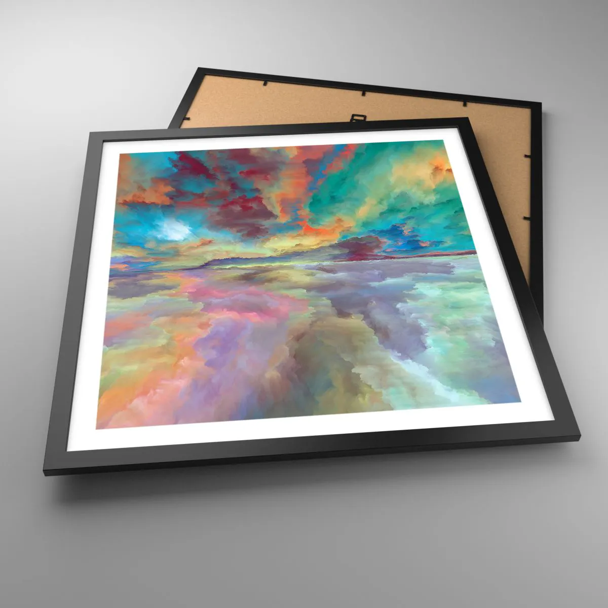 Affiche dans un cadre noir - Poster - Deux paradis - 50x50 cm