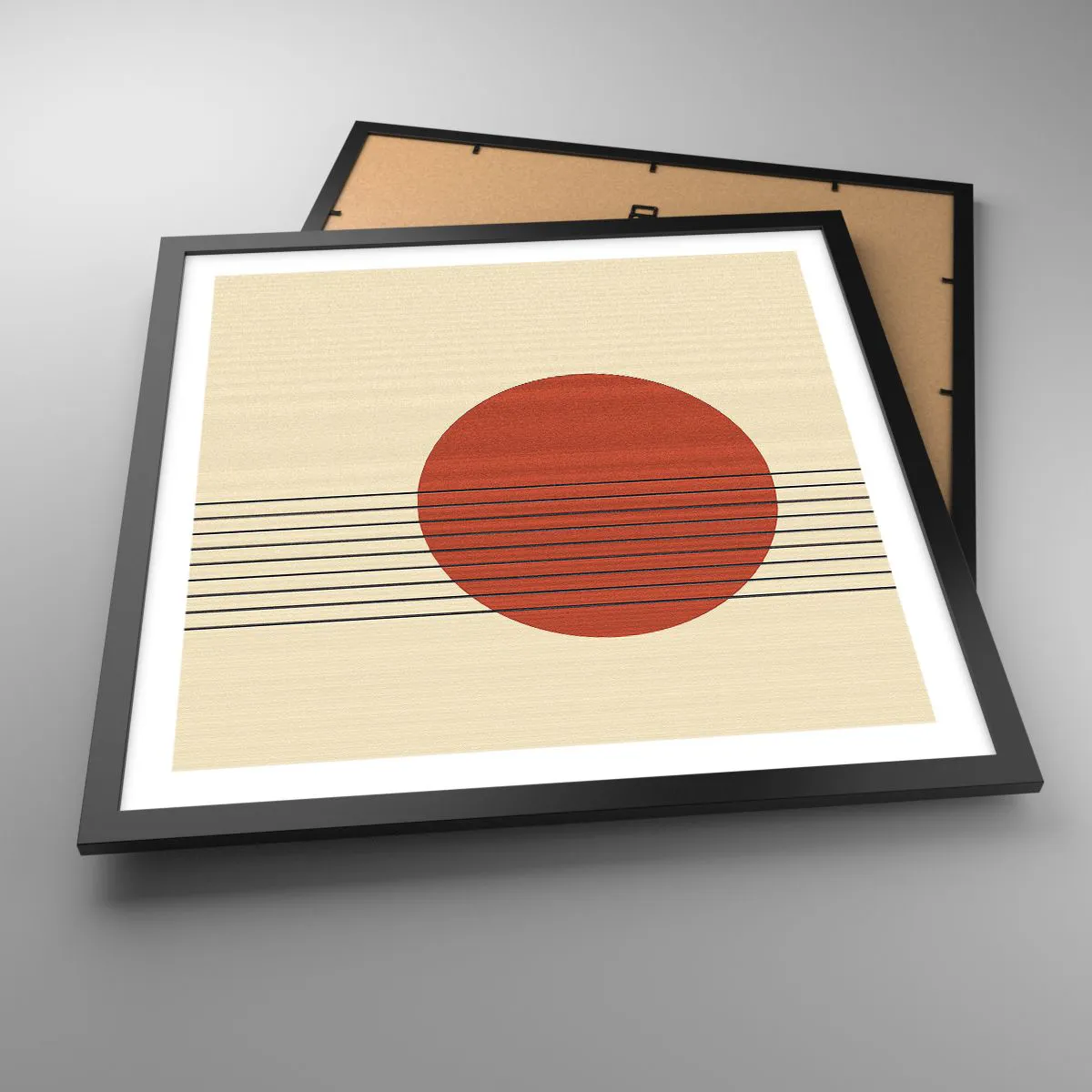 Plakat i sort ramme - Og så videre - 50x50 cm