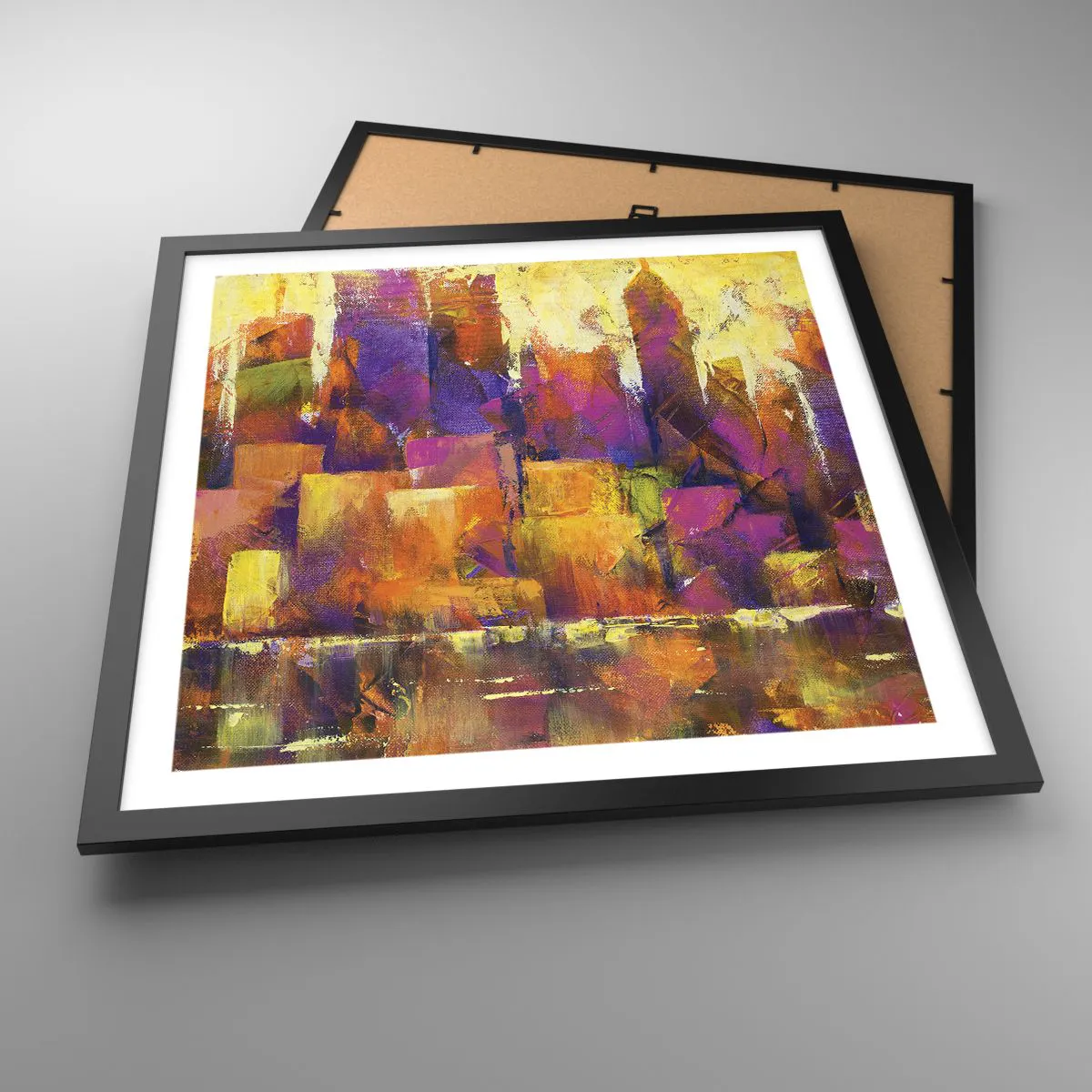 Affiche dans un cadre noir - Poster - Composition métropolitaine - 50x50 cm
