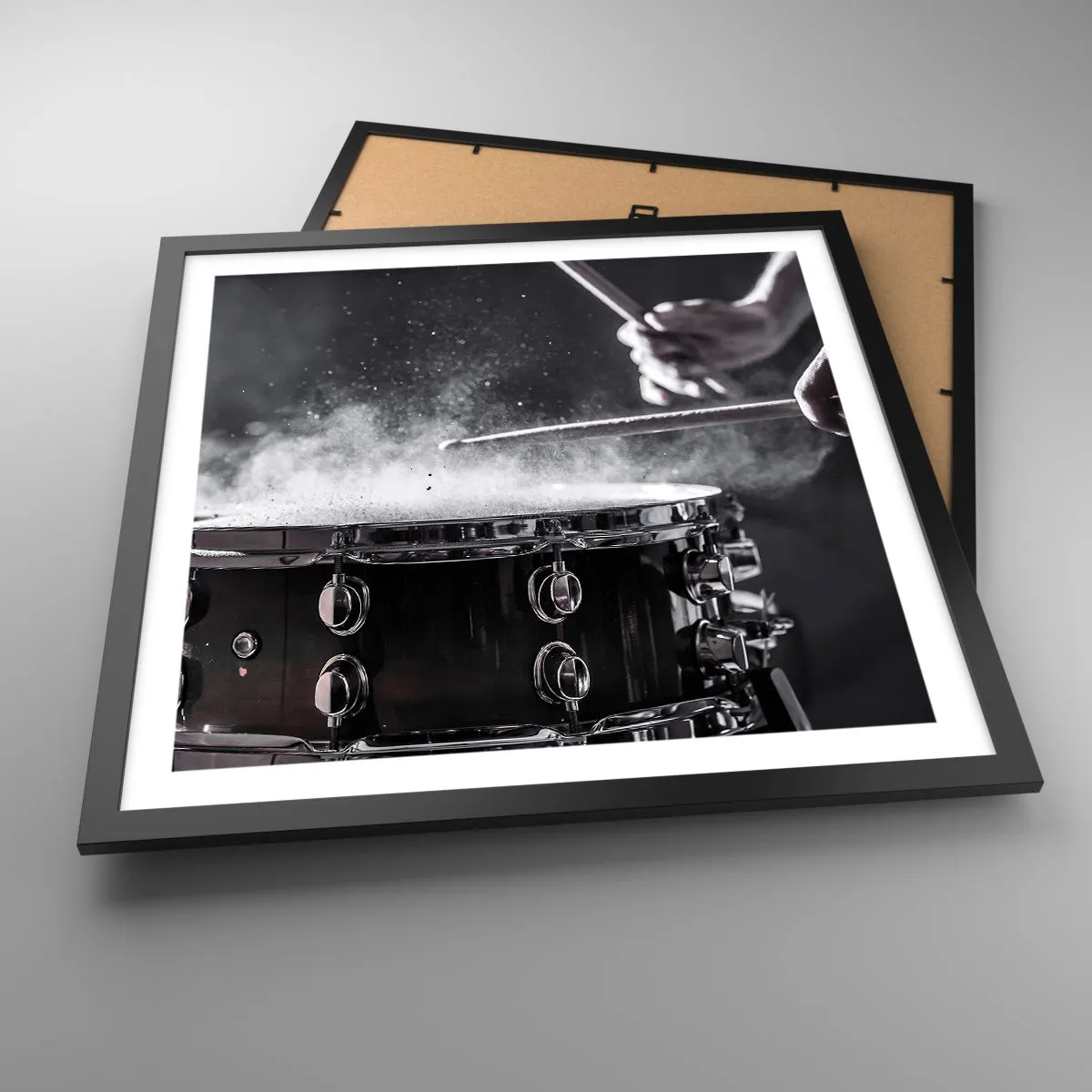 Plakat i sort ramme - Musikkens puls - 50x50 cm