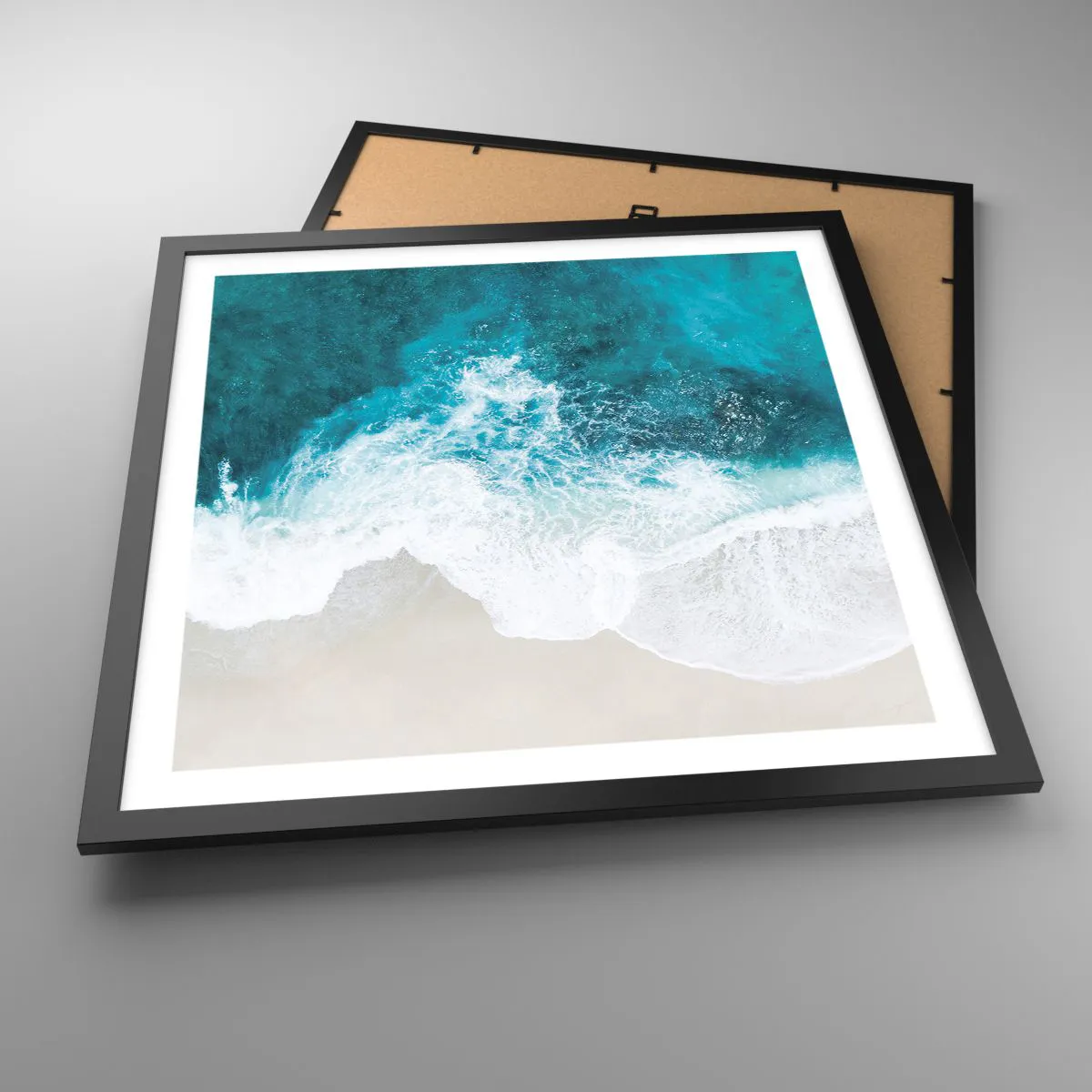 Pôster com moldura preta - Carícia natural - 50x50 cm