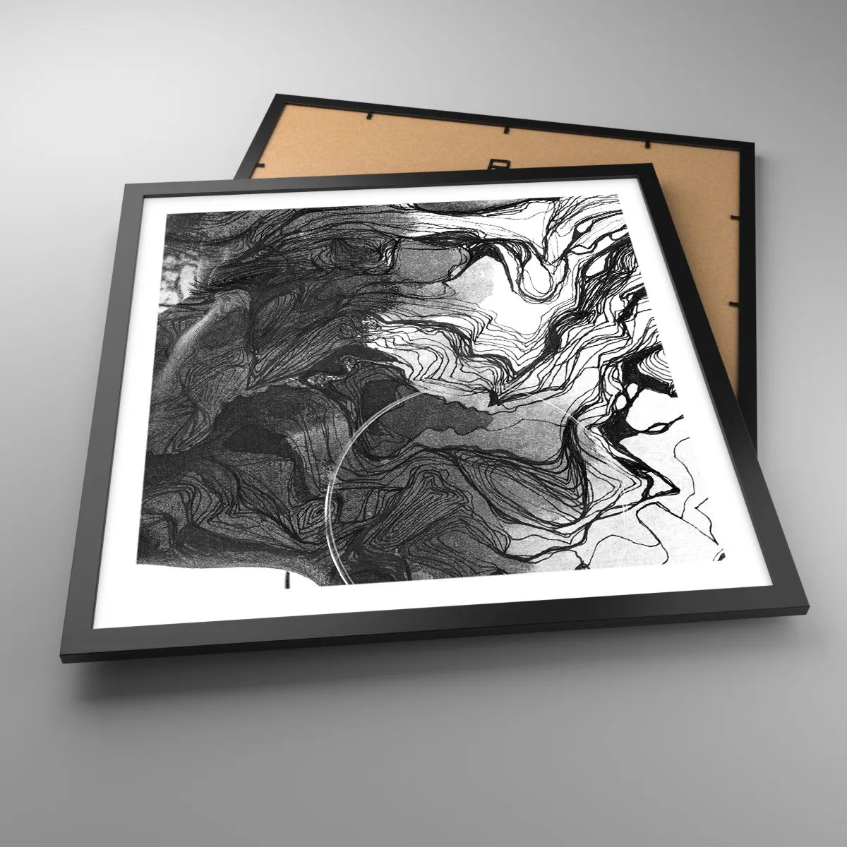 Affiche dans un cadre noir - Poster - Emmêlé dans les rêves - 50x50 cm