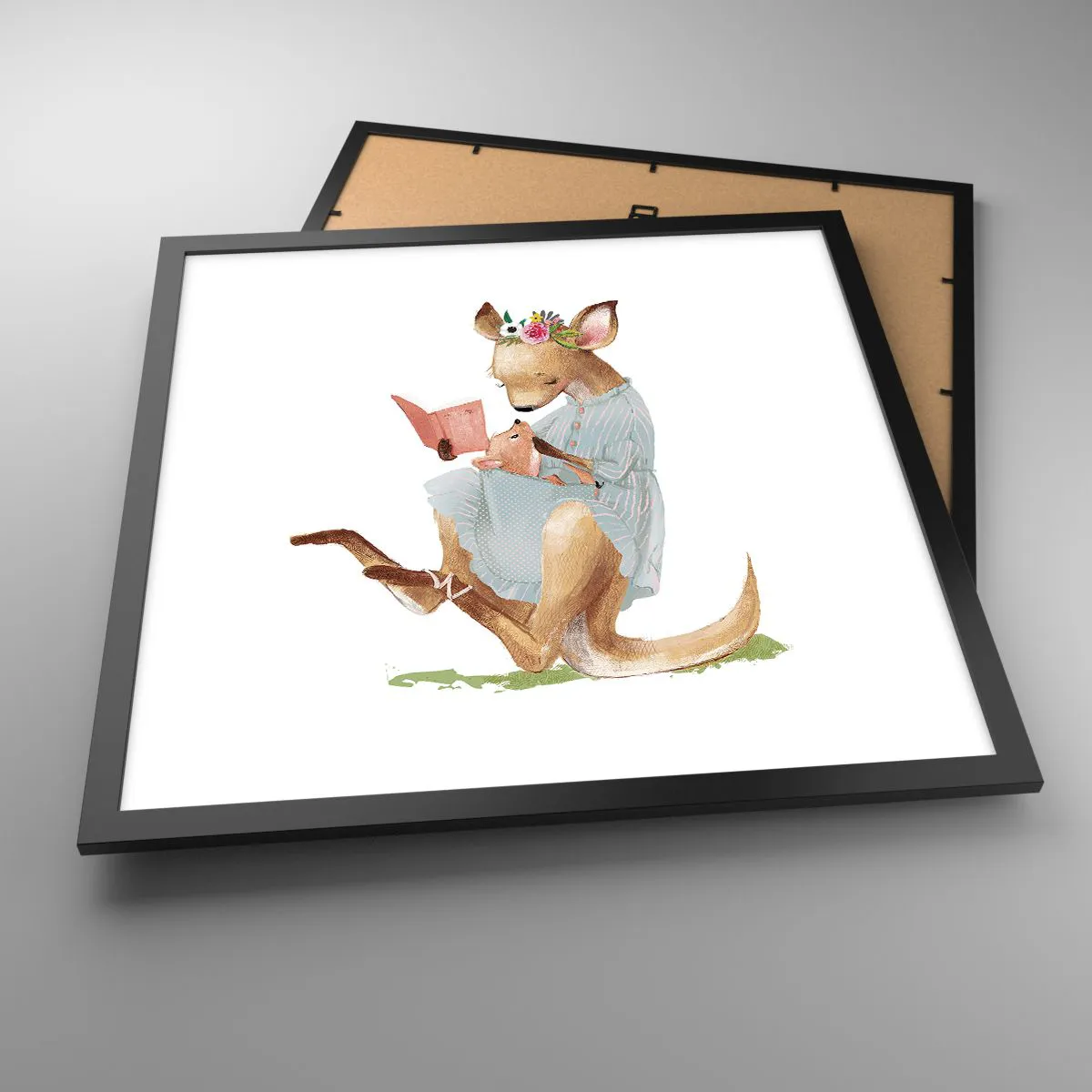 Poster in einem schwarzem Rahmen - Lies mir vor Mama - 50x50 cm