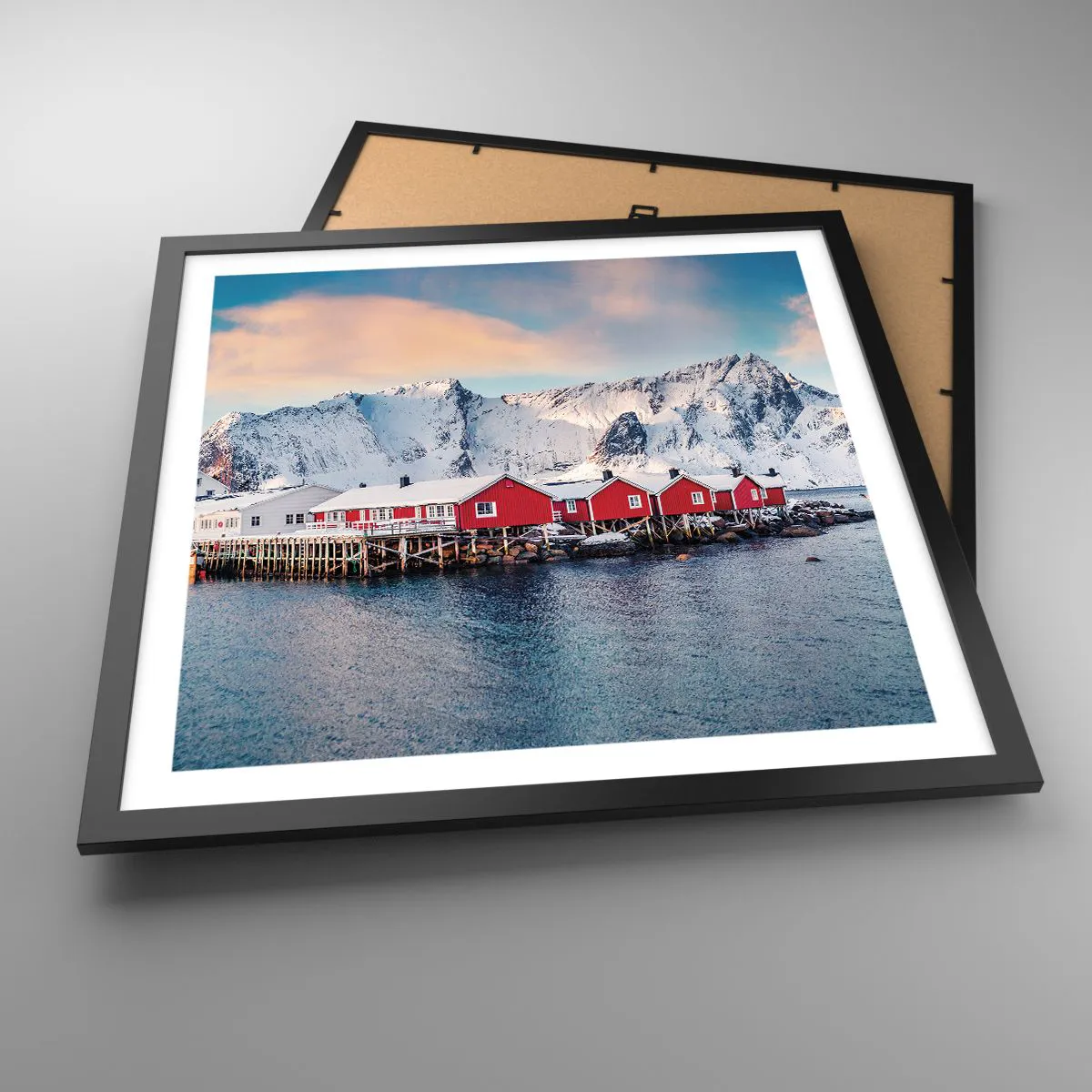 Plakat i sort ramme - Nordlig tilbagetrækning - 50x50 cm