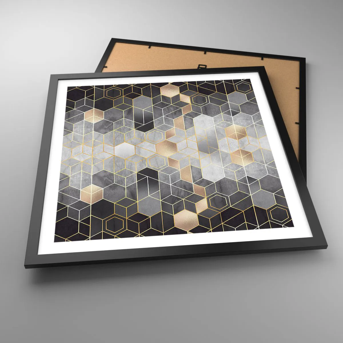 Plakát v černém rámu - Diamantová kompozice - 50x50 cm